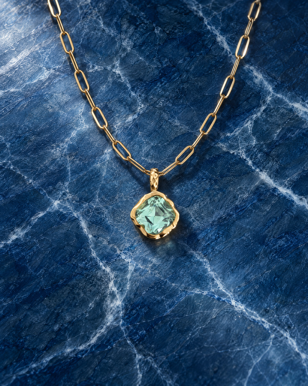The Cove Pendant 10k - Seafoam Tourmaline
