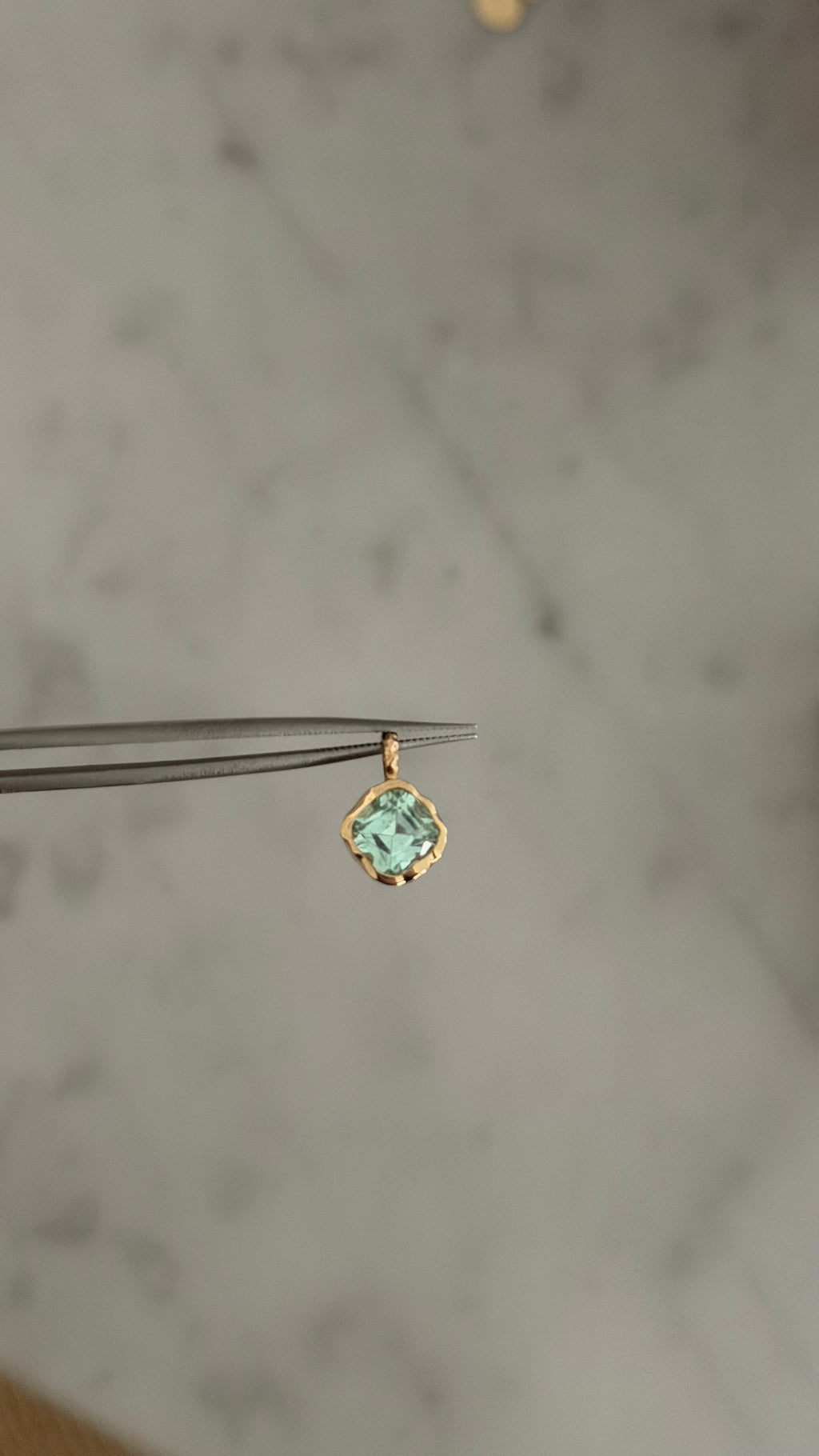 The Cove Pendant 10k - Seafoam Tourmaline