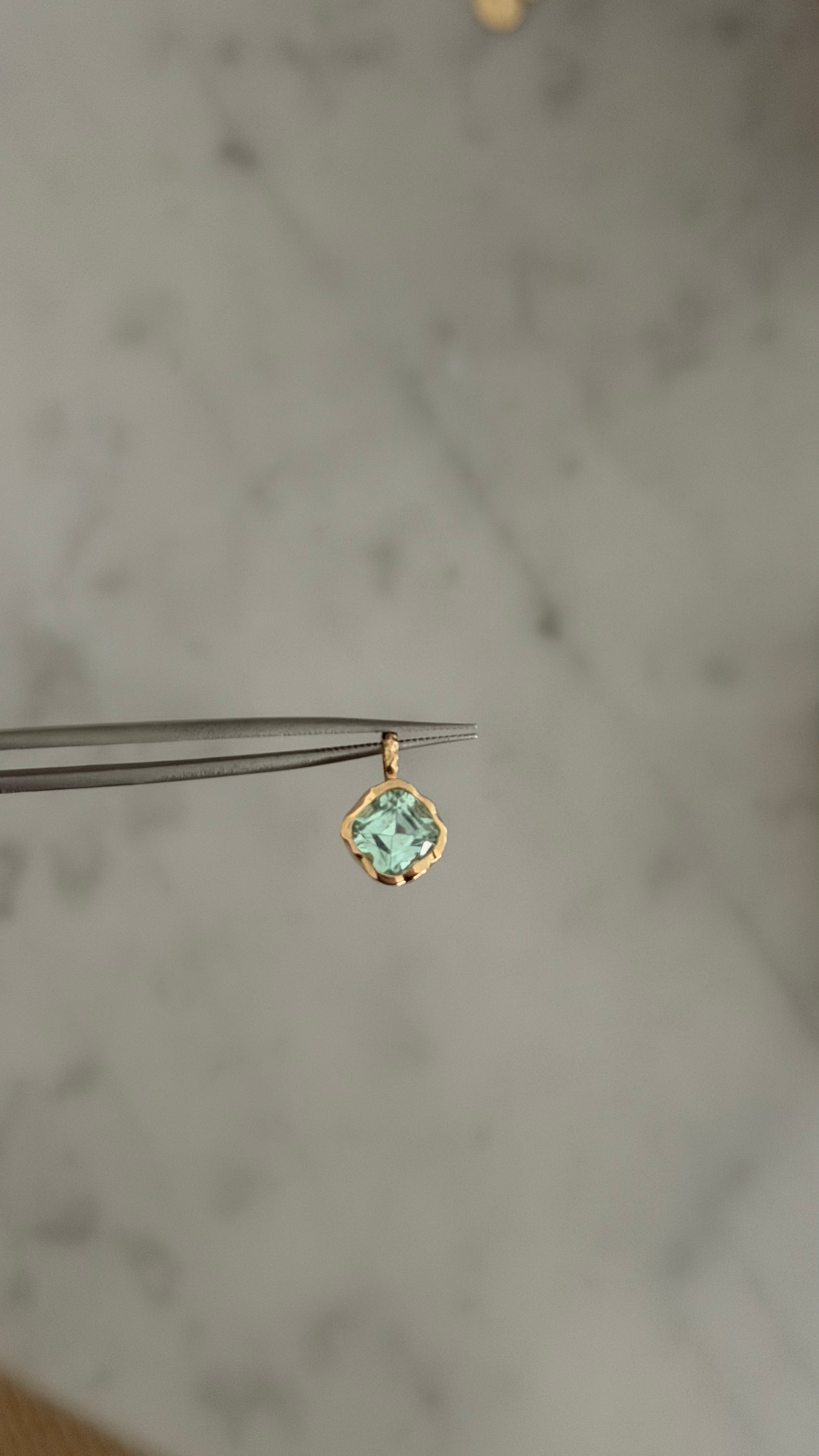 The Cove Pendant 10k - Seafoam Tourmaline
