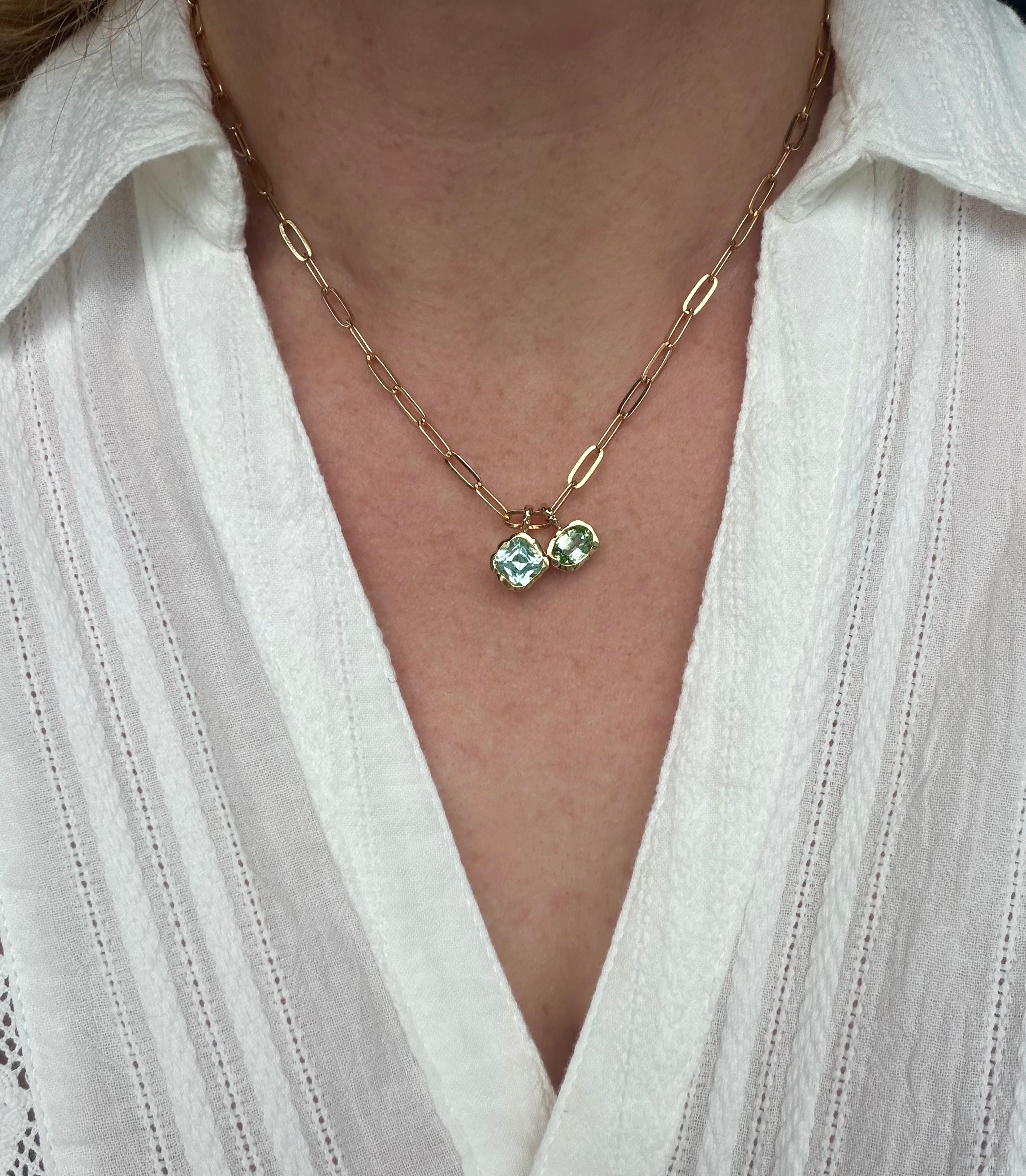 The Cove Pendant 10k - Seafoam Tourmaline