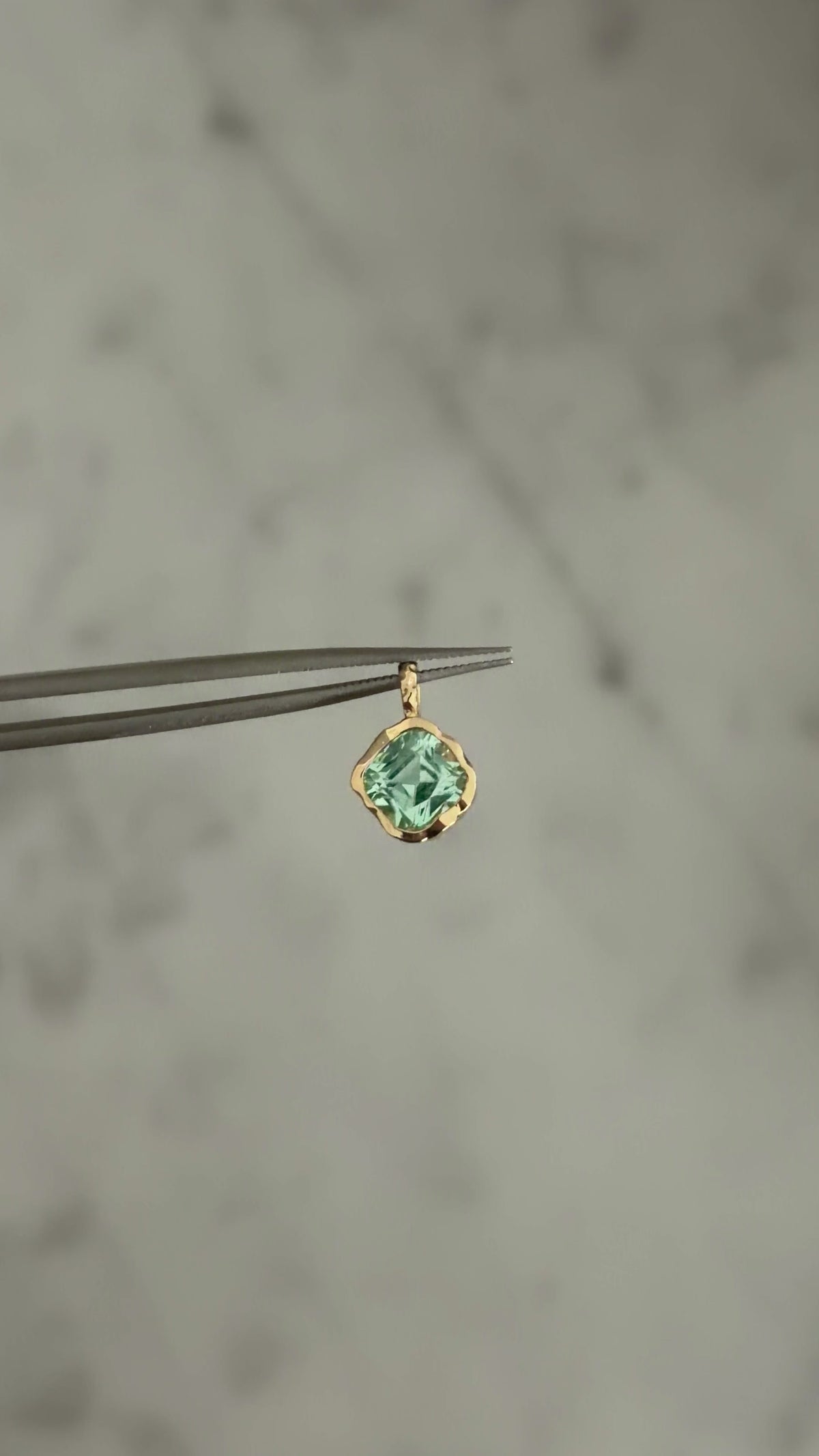 The Cove Pendant 10k - Seafoam Tourmaline